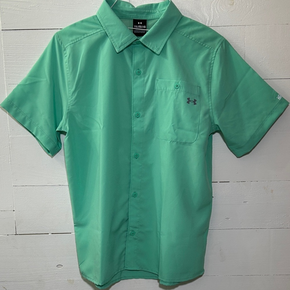 Under Armour  Short-Sleeve Button-Up Shirt - Teal